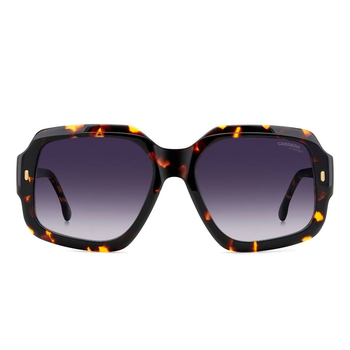CARRERA Womens Dark Grey Shaded Lens Havana Non Polarized Square Sunglasses (56)
