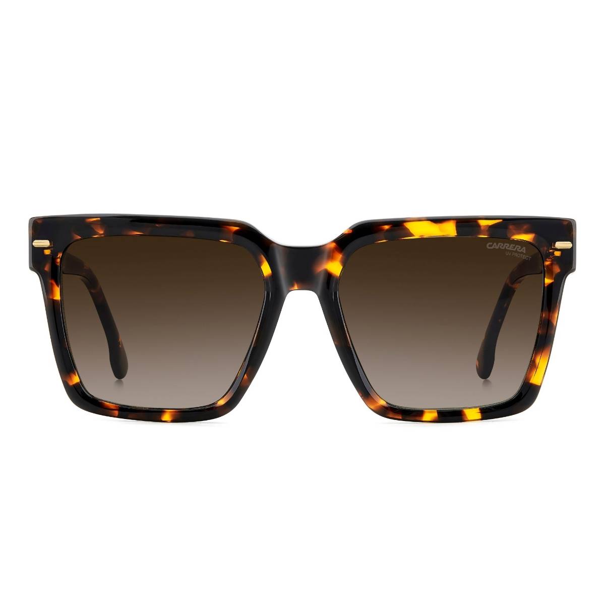 CARRERA Womens Brown Shaded Lens Havana Non Polarized Rectangular Sunglasses (56)