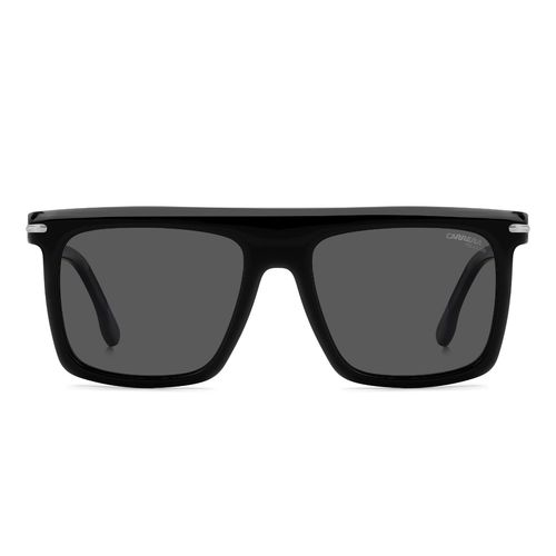 CARRERA Men Grey Polarized Lens Black Dark Ruthenium Polarized Rectangle  Sunglass (56) - Main Image