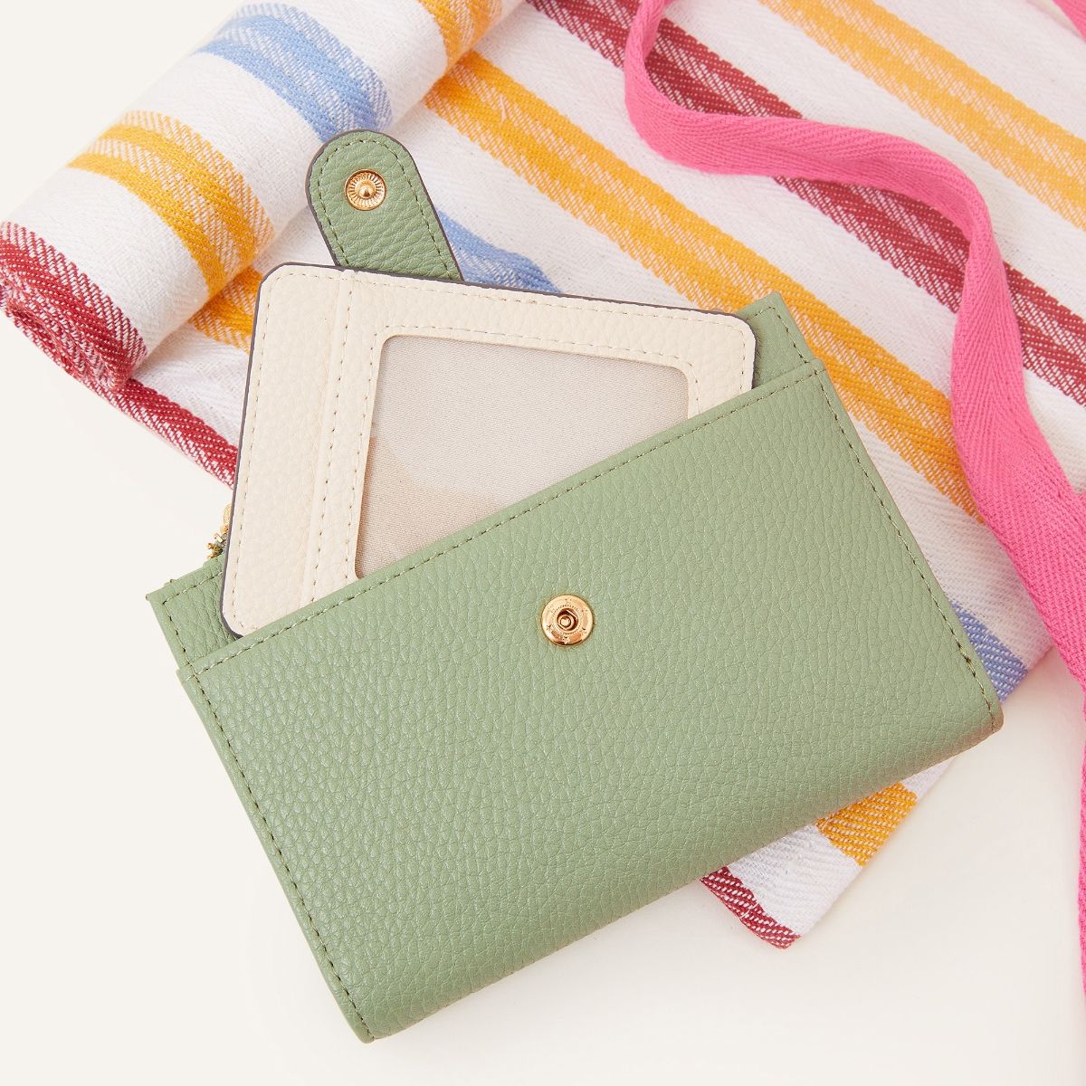 Handmade light green cute leather small change coin wallet pouch purse
