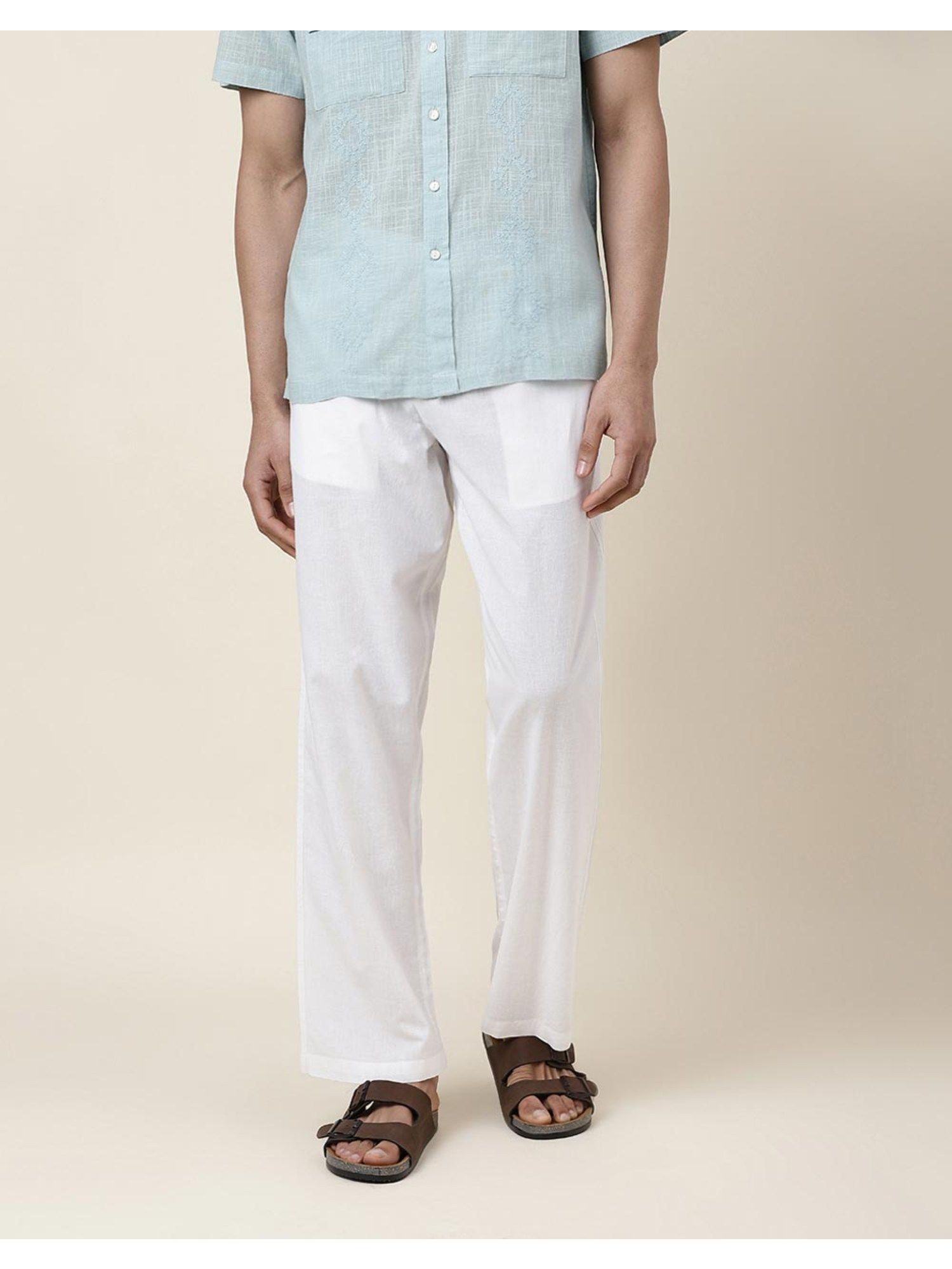 Handloom Cotton Charcoal Grey Half Sleeve Top with Marigold Pajama Pants -  Chamomile Home