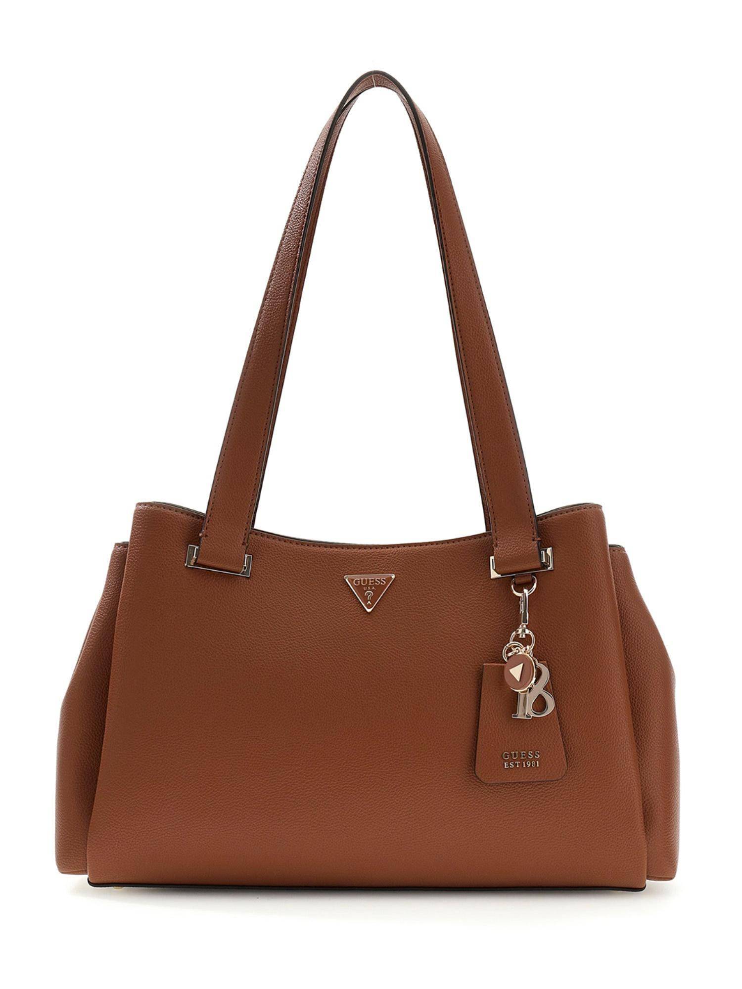 Guess Brown Solid Magnet Evie Tote Bag