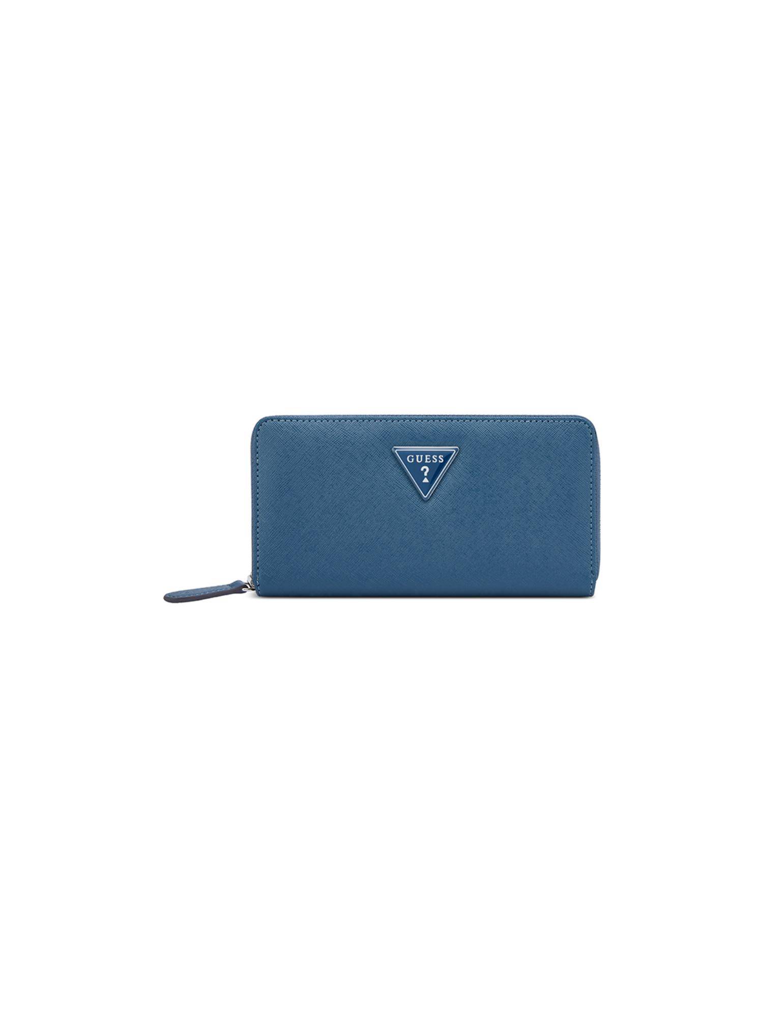 Guess Navy Blue Textured Zipper Wallet