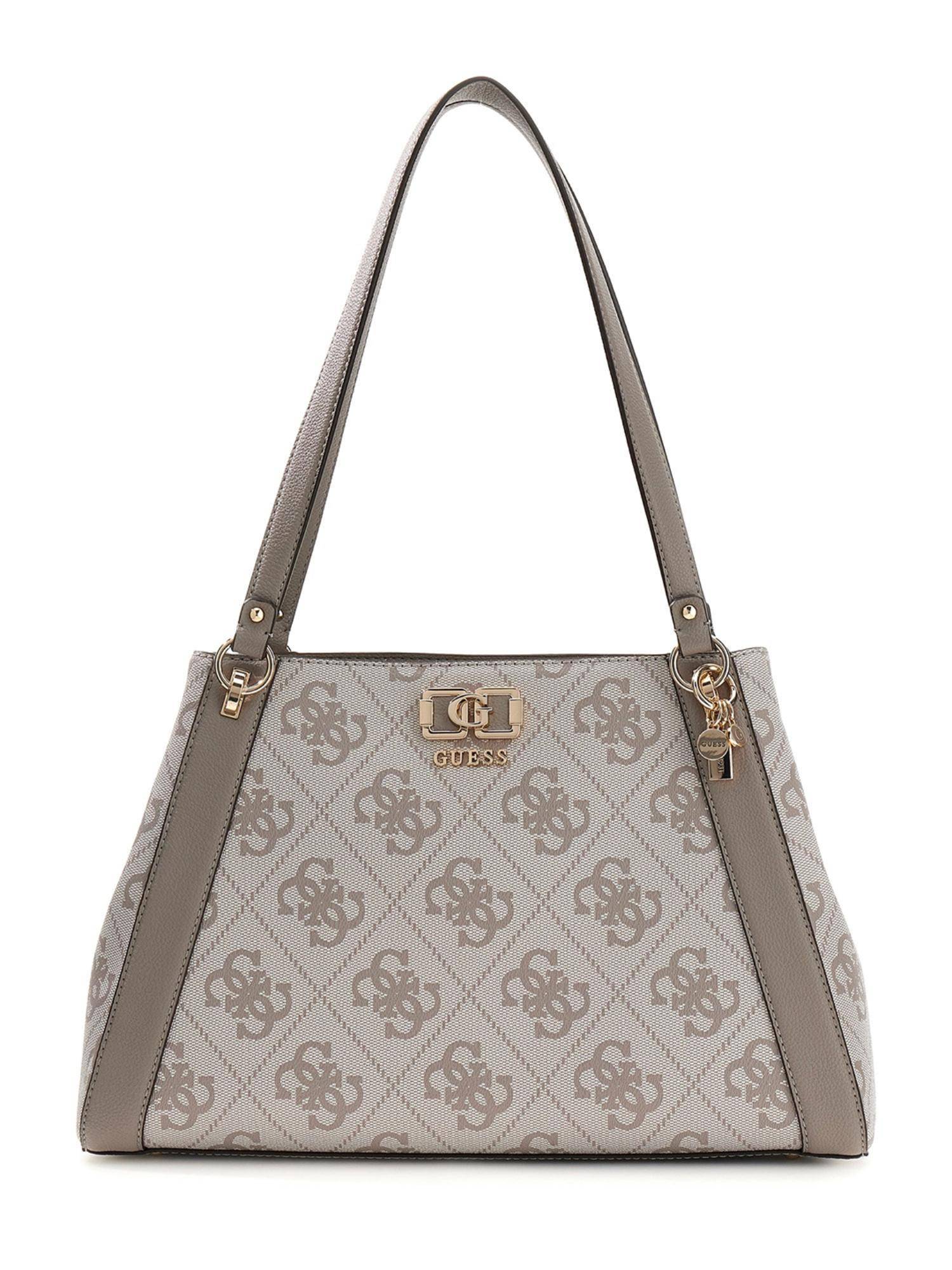 Guess Beige Printed Magnet Hand Bag