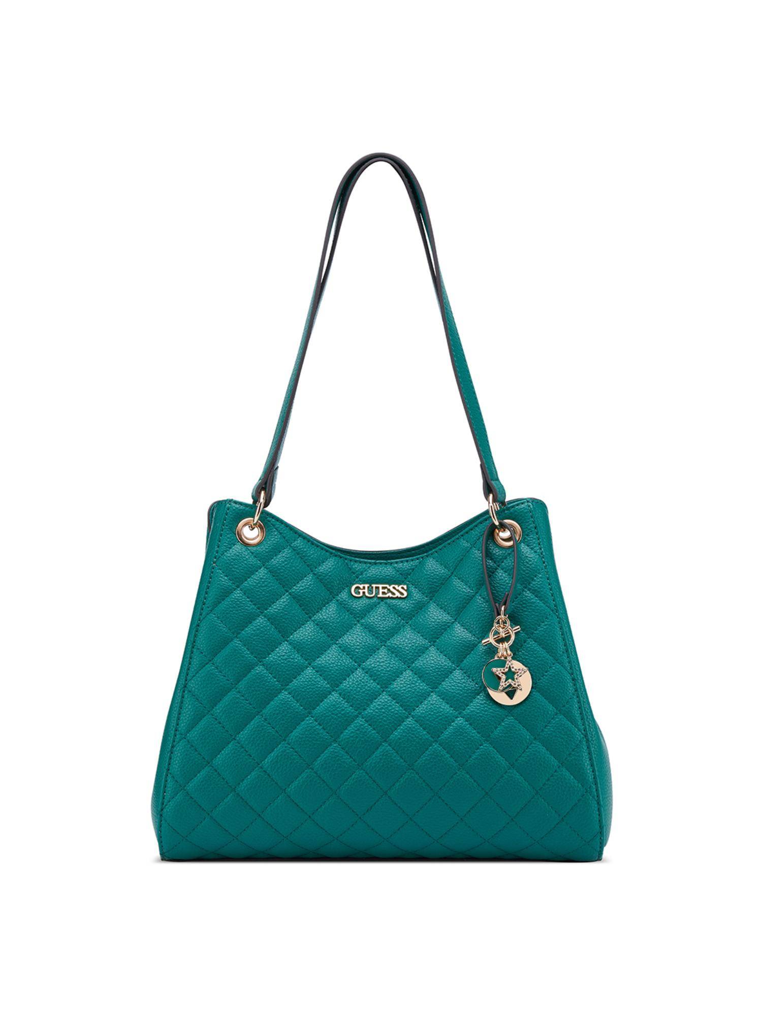 Guess Teal Textured Shoulder Bag