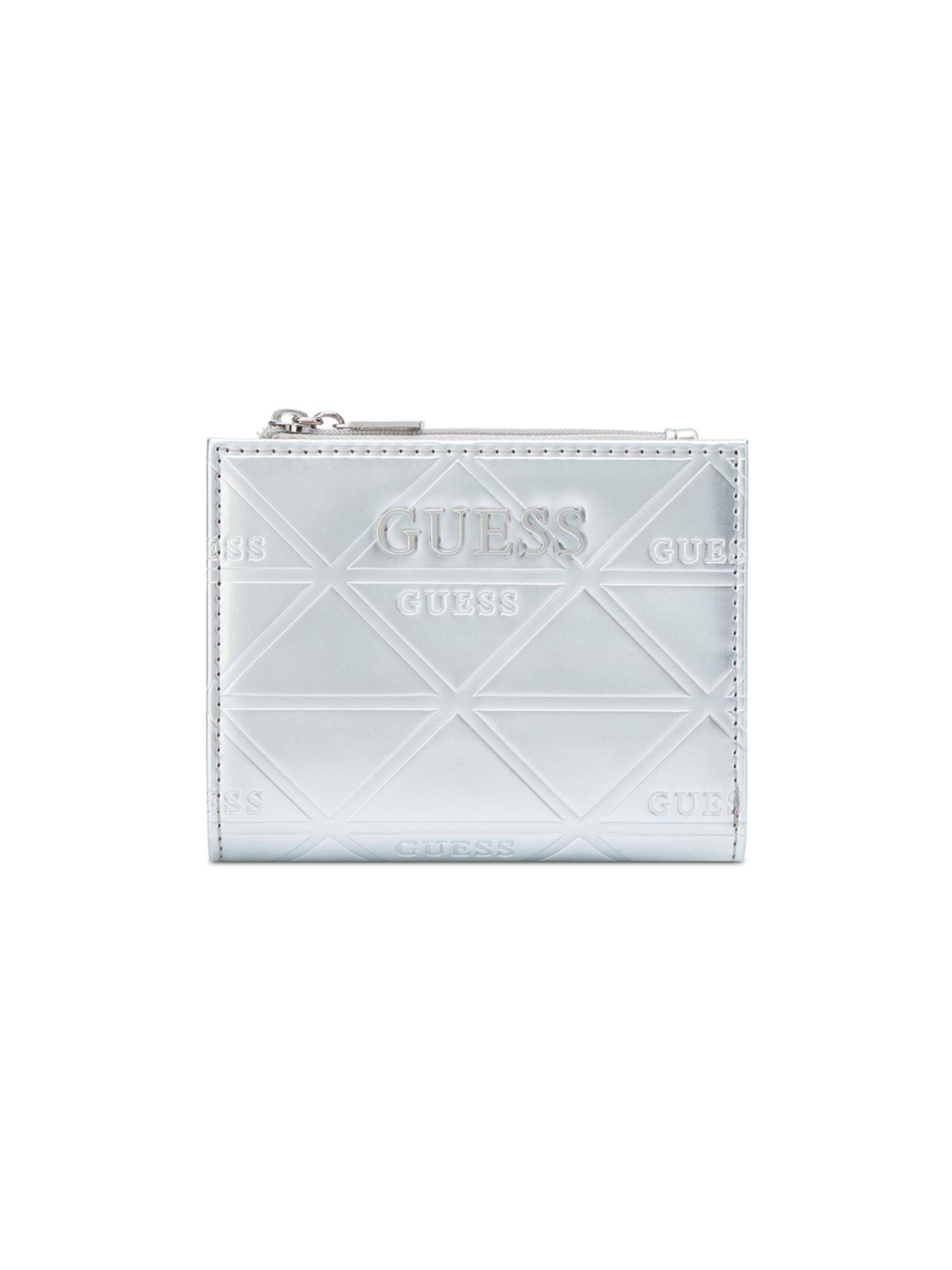 Guess Silver Textured Snap Button Finneas Bi-Fold Wallet