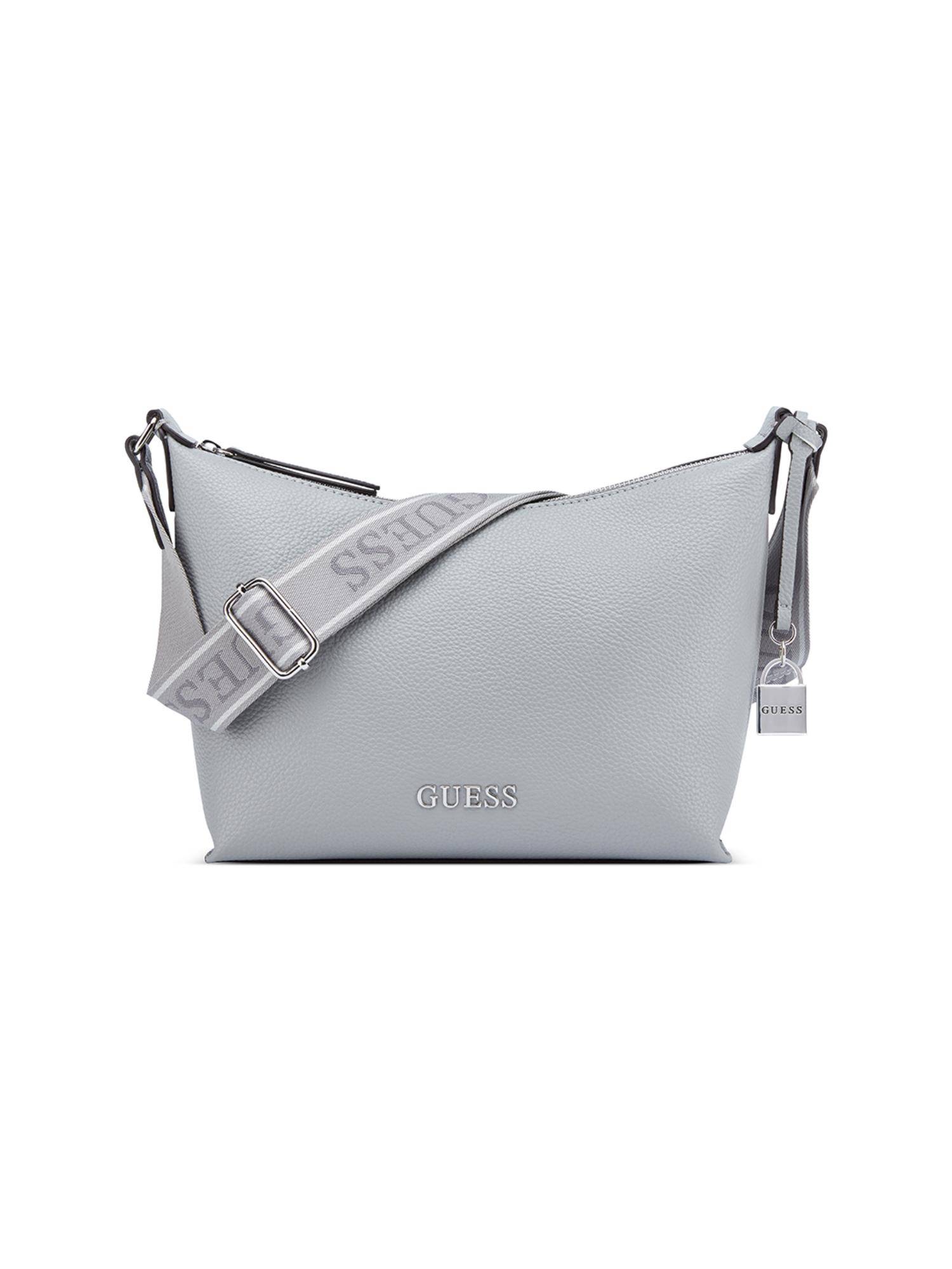 Guess Grey Solid Zipper Shoulder Bag