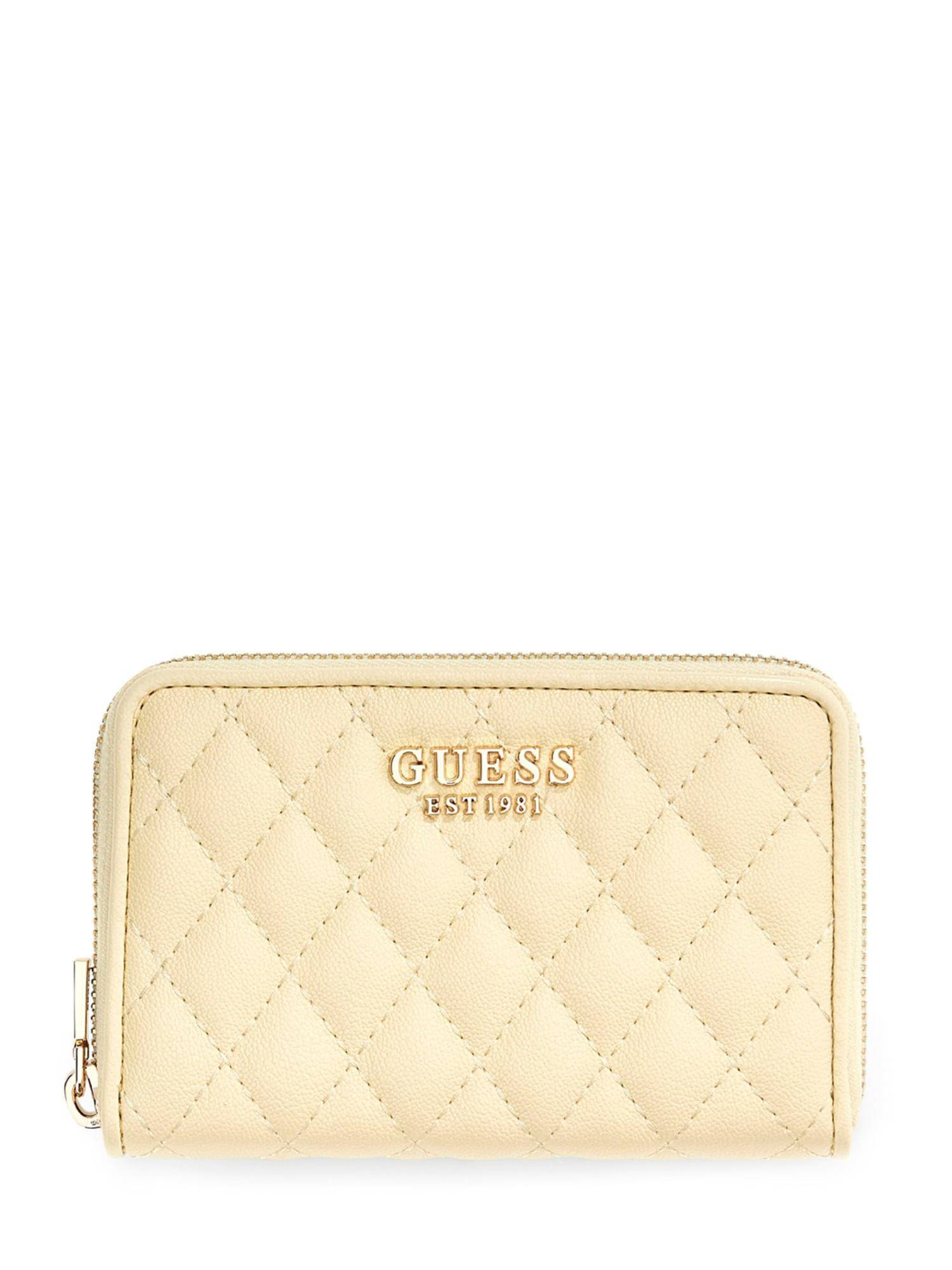 Guess Cream Textured Zipper Wallet