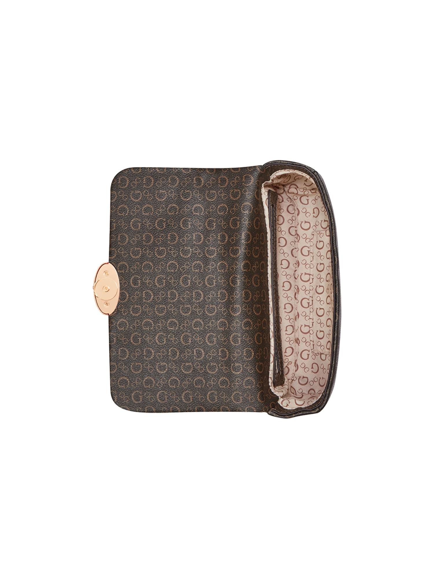Buy Guess Brown Printed Magnetic Snap Crossbody Bag Online
