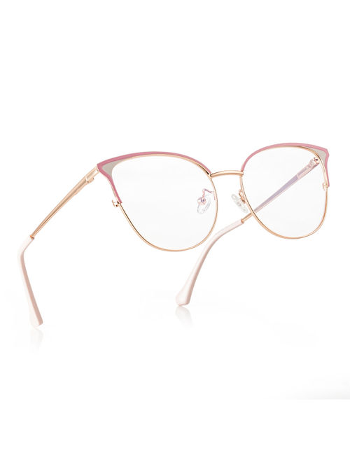Buy ROYAL SON Half Rim Pink Gold Anti Glare Blue Cut Spectacles