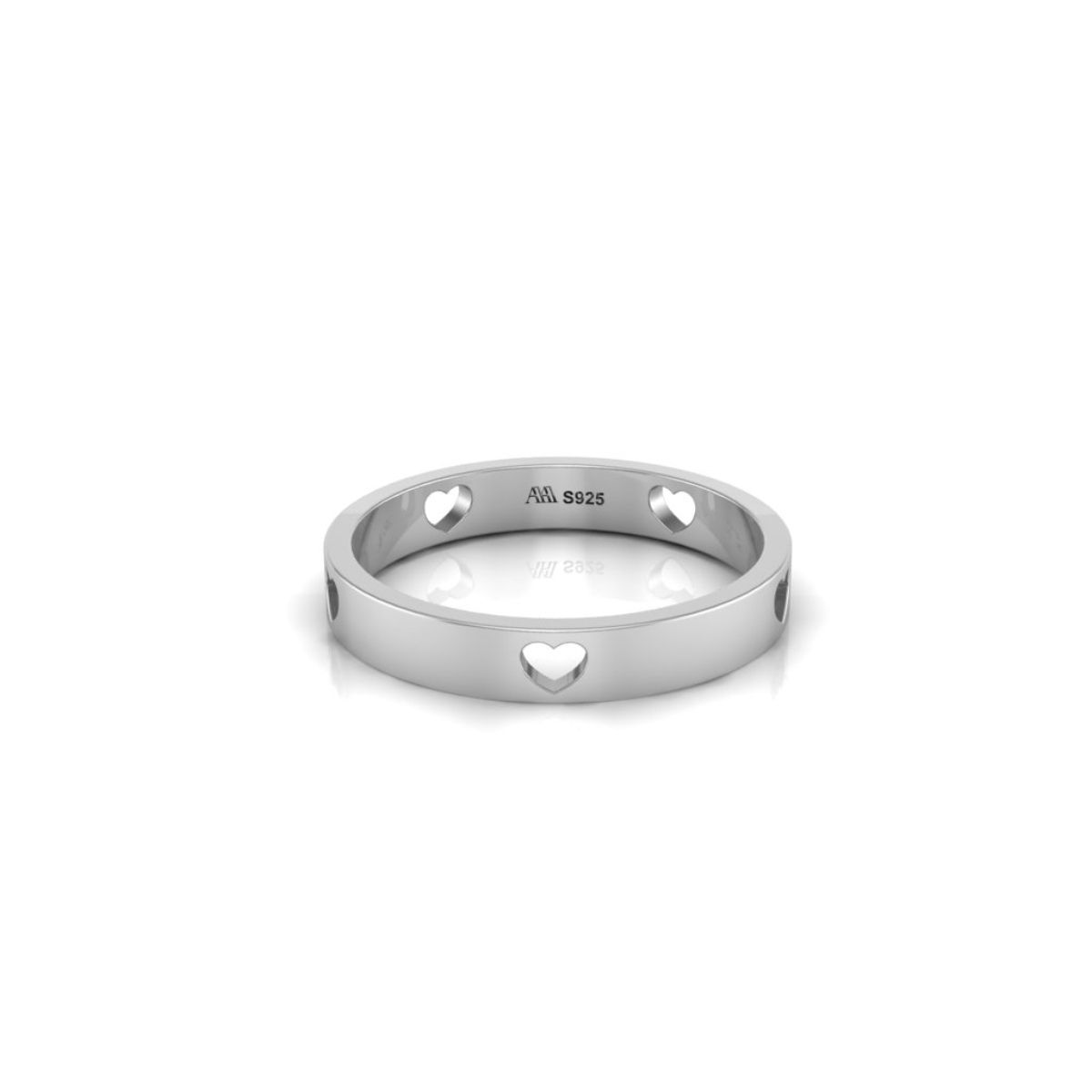 Buy Praavy 925 Sterling Silver Hollow Heart Band Ring (p19r0253) Online