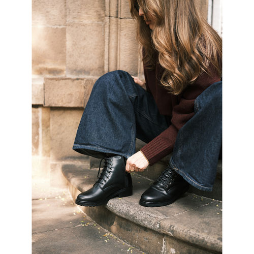 Eridani Orion Ankle Length Lace-Ups Casual Boots Black (UK 4)