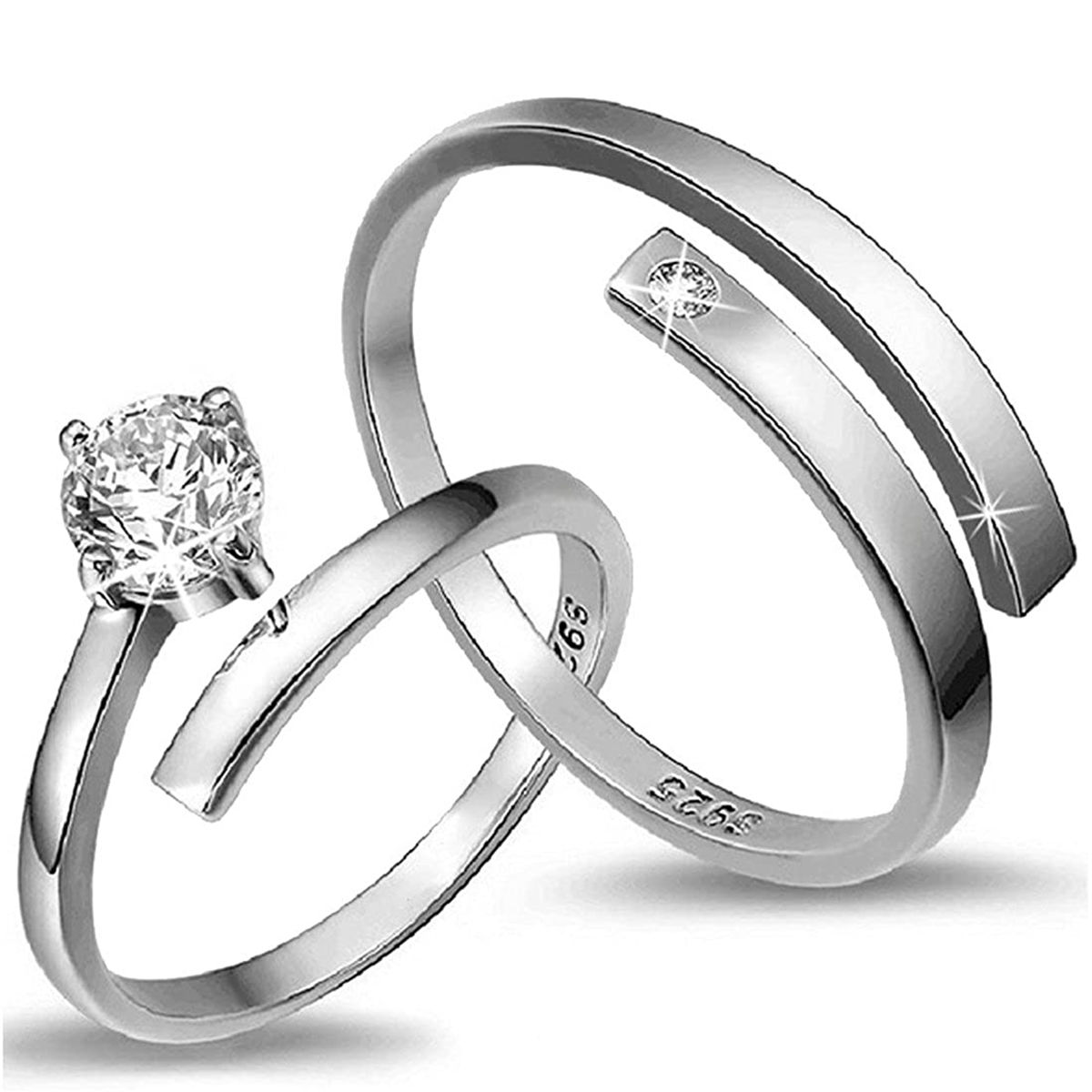 Buy SILVOSWAN Platinum Plated Metal Adjustable Couple Ring for Unisex  Online at Best Prices in India - JioMart.
