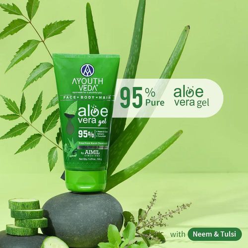 Buy Aloe Vera Gel with Neem, Tulsi & Cucumber to Cool, Soothe Irritation &  Calm Inflamed or Dry Skin Online