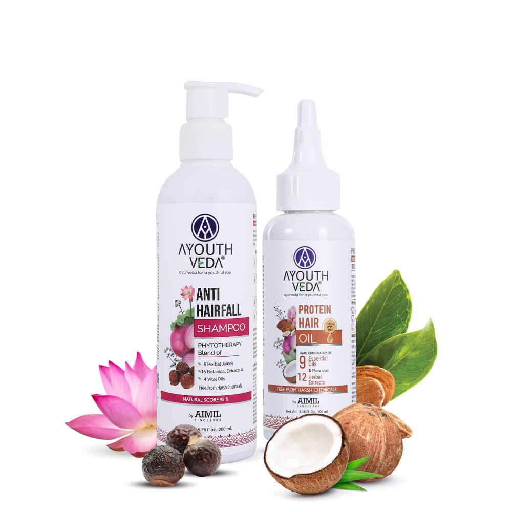 Anti-Hair Fall Combo, With Shampoo & Protein Hair Oil, For Hair Growth & Deep Nourishment