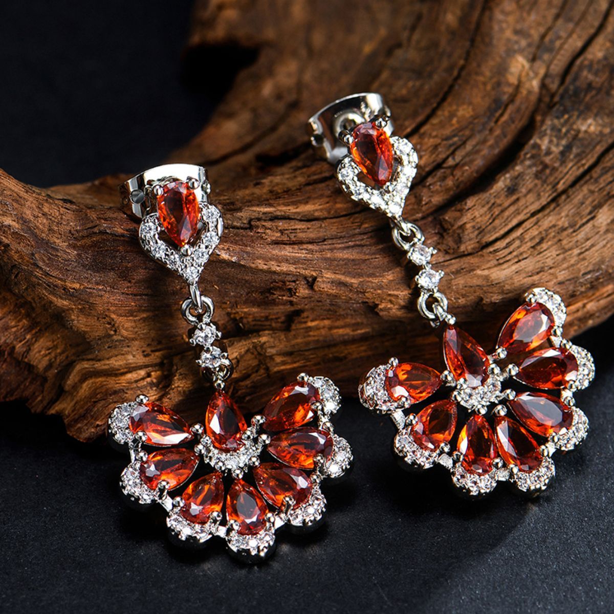 Crunchy Fashion Earrings  Buy Crunchy Fashion Alloy Red Crystal Dangle  Earrings for Women Online  Nykaa Fashion