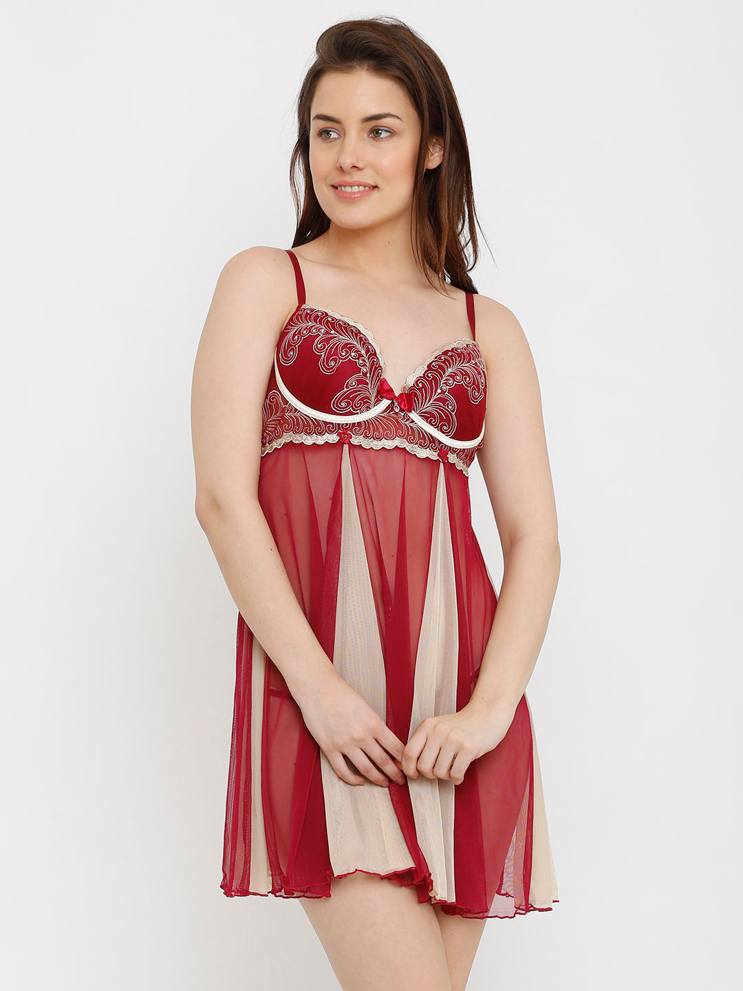 maroon babydoll