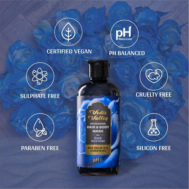 Buy Vedic Valley Refreshing Oud Wild Rose Hair & Body Wash Online
