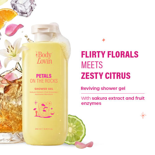 Plum BodyLovin’ Petals On The Rocks Shower Gel, Renewing & Reviving, Citrus Floral Fragrance