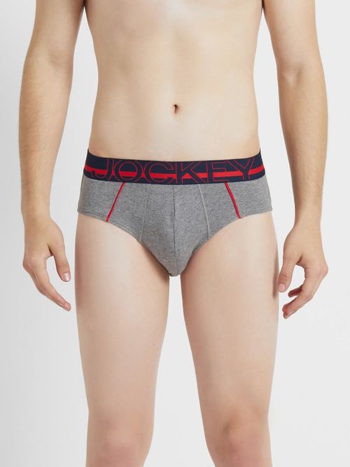 Buy Jockey Mid Grey Melange Bold Brief Pack of 2 - Style Number- US14 Online