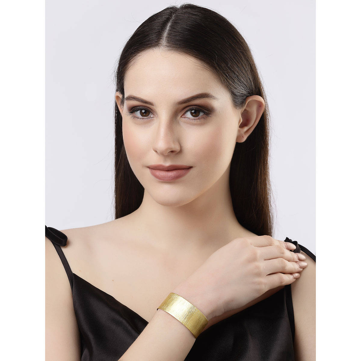 NVR Women Gold-plated Western Cuff Bracelet