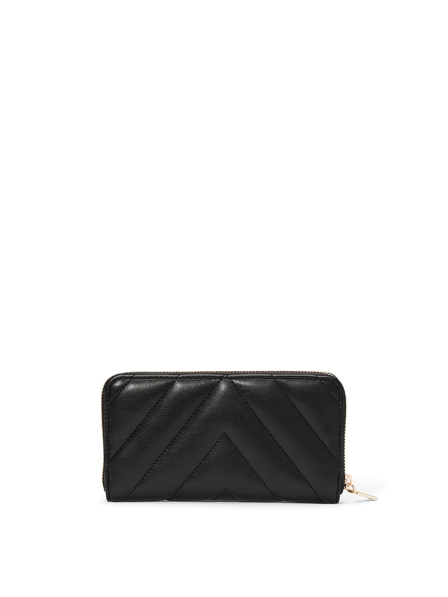 Victoria's Secret Large Wallet with Zip- Black