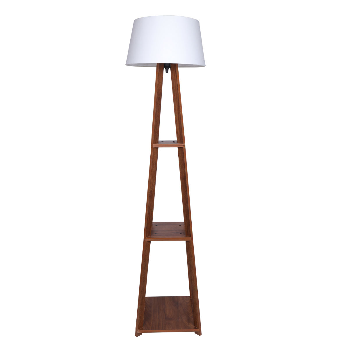 Homesake Faraday Wood Floor Lamp Shelf Walnut White Buy Homesake