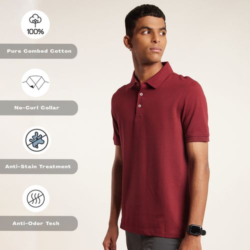 øre Er velkendte solsikke GLOOT Anti Stain & Anti Odor Cotton Polo with No Curl Collar - Maroon: Buy  GLOOT Anti Stain & Anti Odor Cotton Polo with No Curl Collar - Maroon  Online at Best