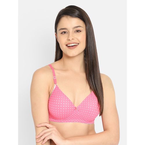 Pink Polka Full Coverage T-Shirt Bra