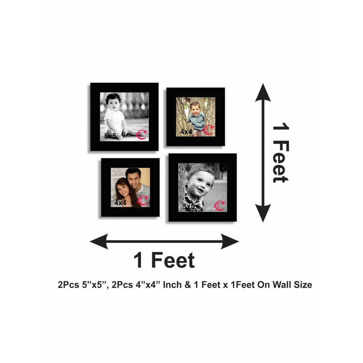 Buy eCraftIndia Memory Wall Collage Photo Frame Set of 4 Photo Frames Online