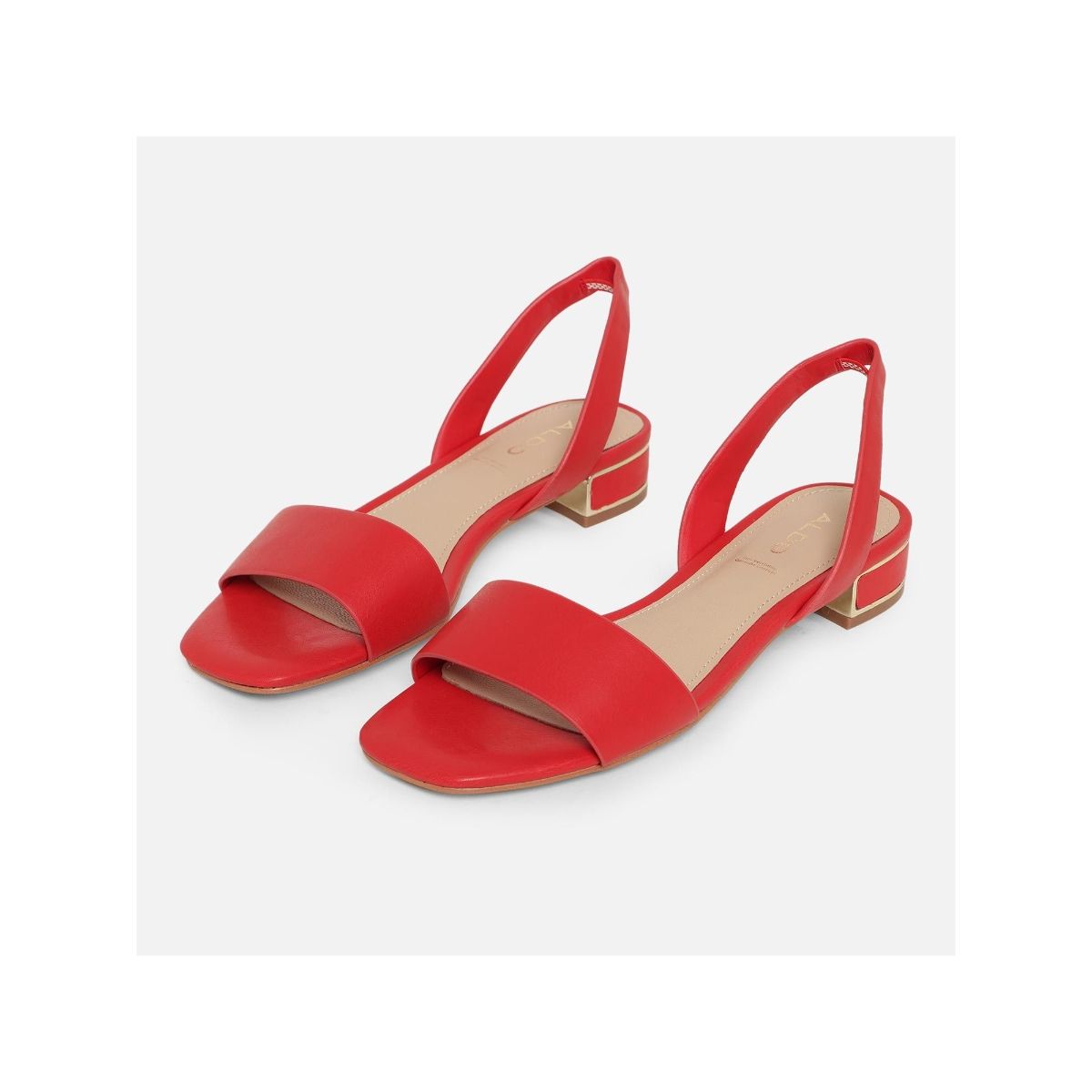 Women Double Strap Flat Sandals, Funky Red Ankle Strap Sandals | SHEIN