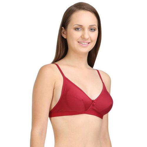 Buy Bodycare Perfect Coverage Bra In Maroon-Red-Skin Color (Pack of 3)  online