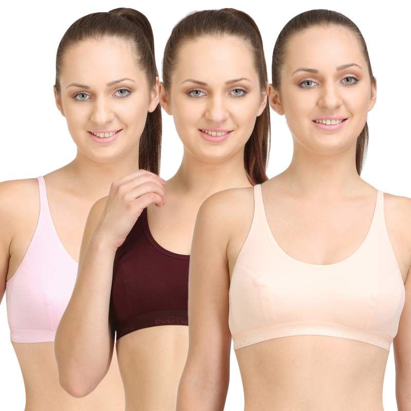 Selfcare Set Of 3 Sports Brawhite Black & Pink at Rs 449, Ladies Sports Bra  in New Delhi