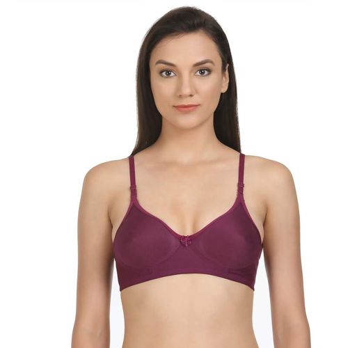 Buy Bodycare Seamless Cup Bra In Red-Skin-Wine Color (Pack of 3
