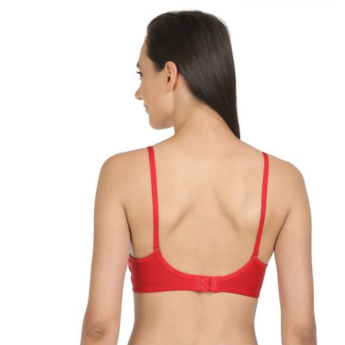 Buy Bodycare Seamless Cup Bra In Red-Skin-Wine Color (Pack of 3