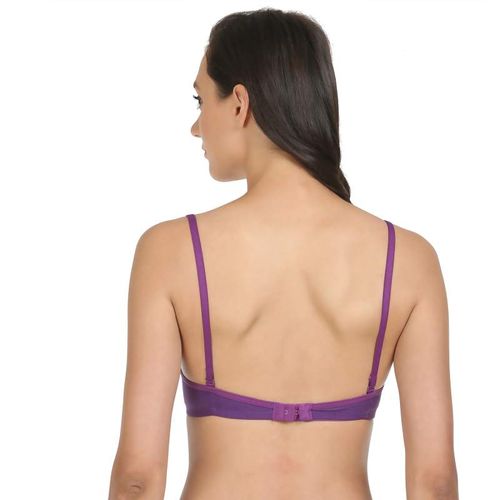 Buy Bodycare Lightly Padded Bra In Dark Purple-Firozi-Skin Color (Pack of  3) Online