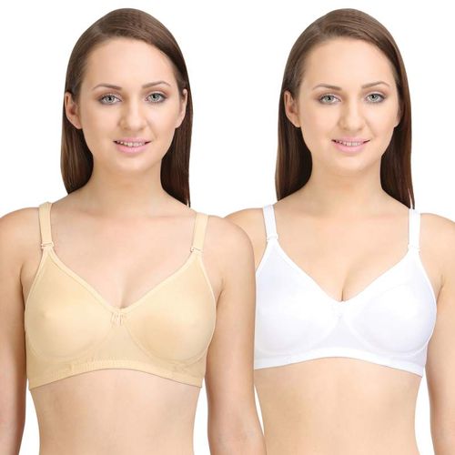 Buy Bodycare Pack of 3 B-C-D Cup Bra In White Colour online