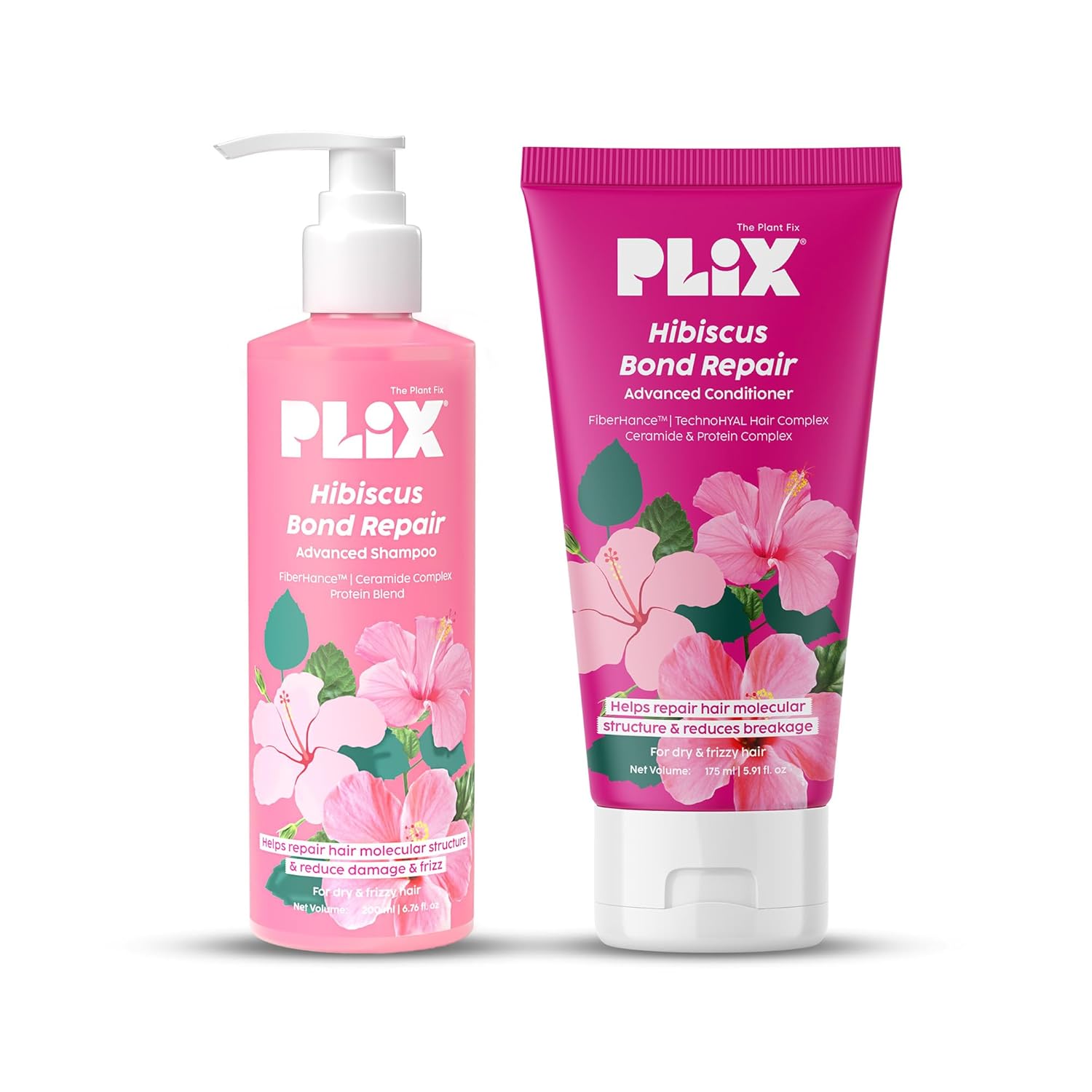 Plix Hibiscus Bond Repair Advanced Shampoo + Conditioner