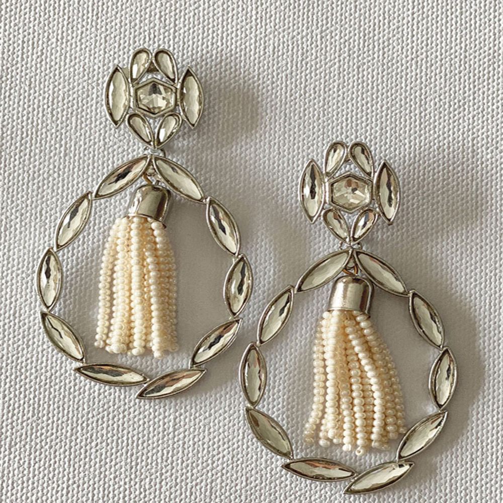 Tipsyfly Pearl & Crystal Chandelier Earrings
