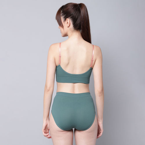 Buy PrettyCat High Performance Sports Gym Running Bra Panty Set Green online