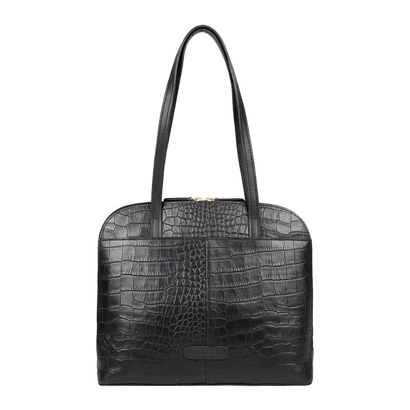 Buy Hidesign Lotus 03 SB Black Women Tote Bag Online
