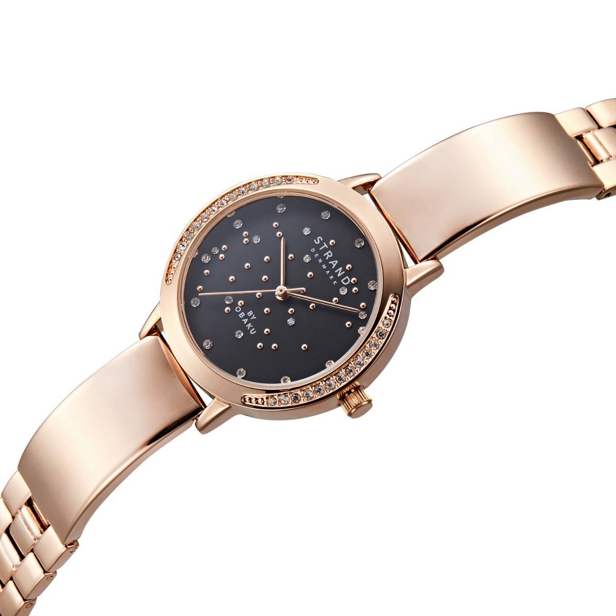 Buy Strand by Obaku Galaxy Merlot Quartz Black Round Crystal Dial ...