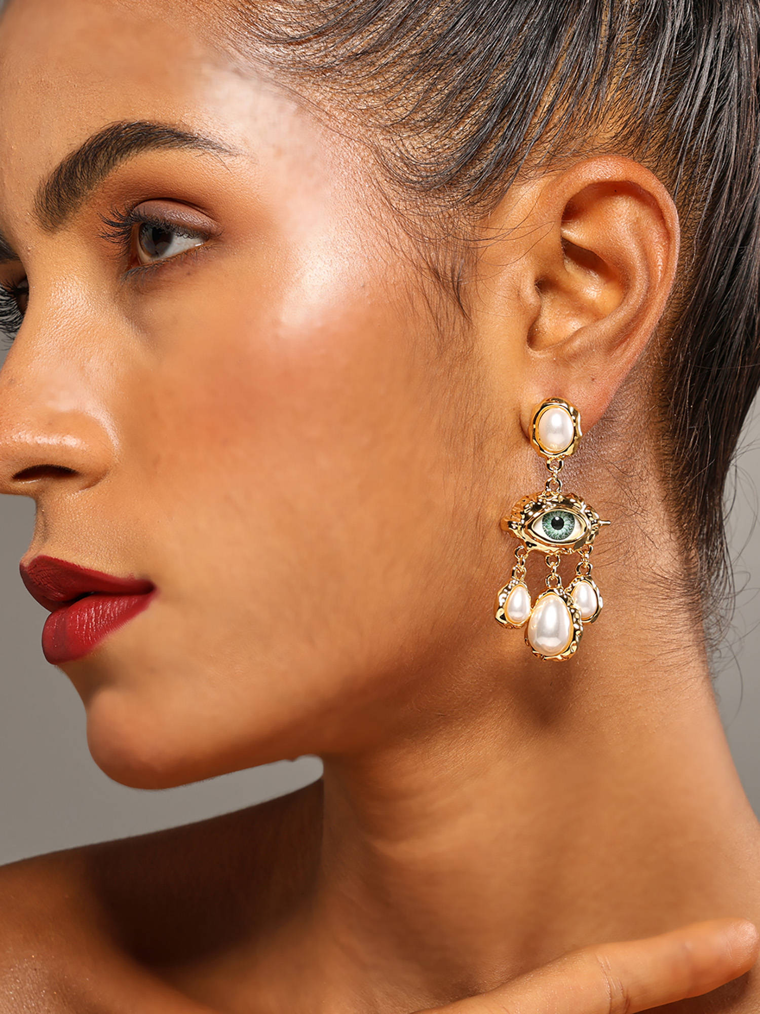 VENI 18K Gold Plated Stainless Steel Contemporary Drop Earrings