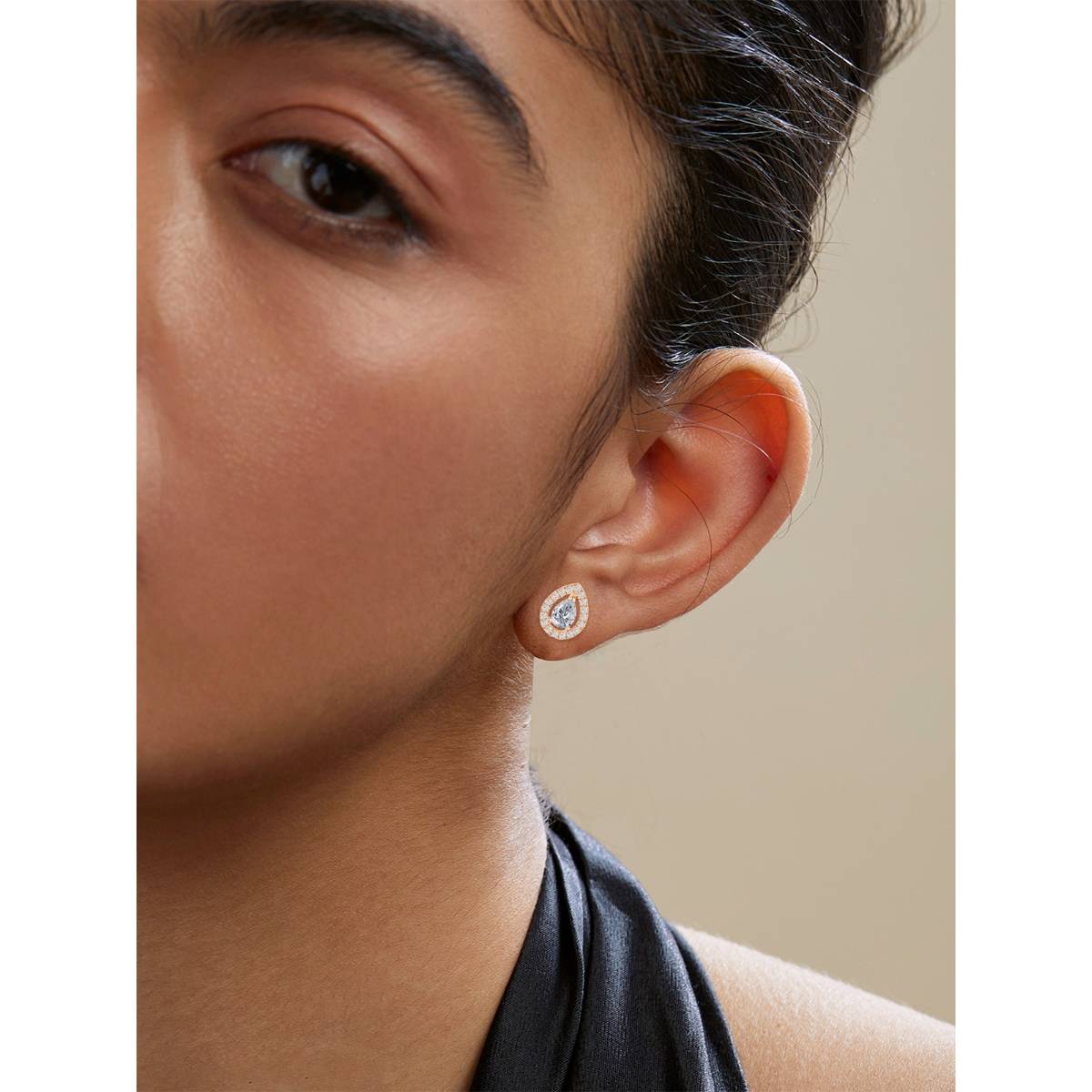 MINUTIAE Rose Gold-Plated Contemporary Stud Earrings