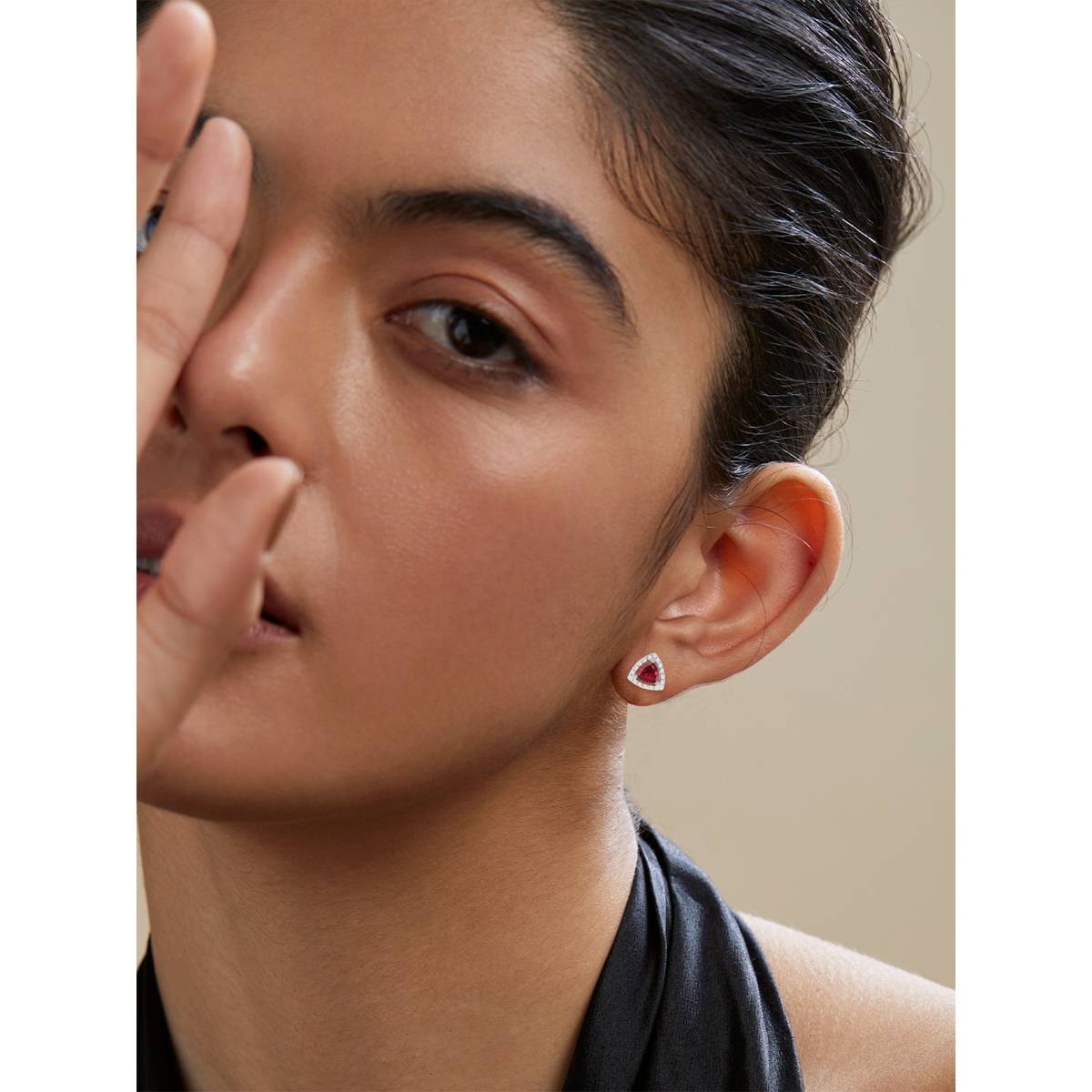 MINUTIAE Silver-Plated Contemporary Stud Earrings