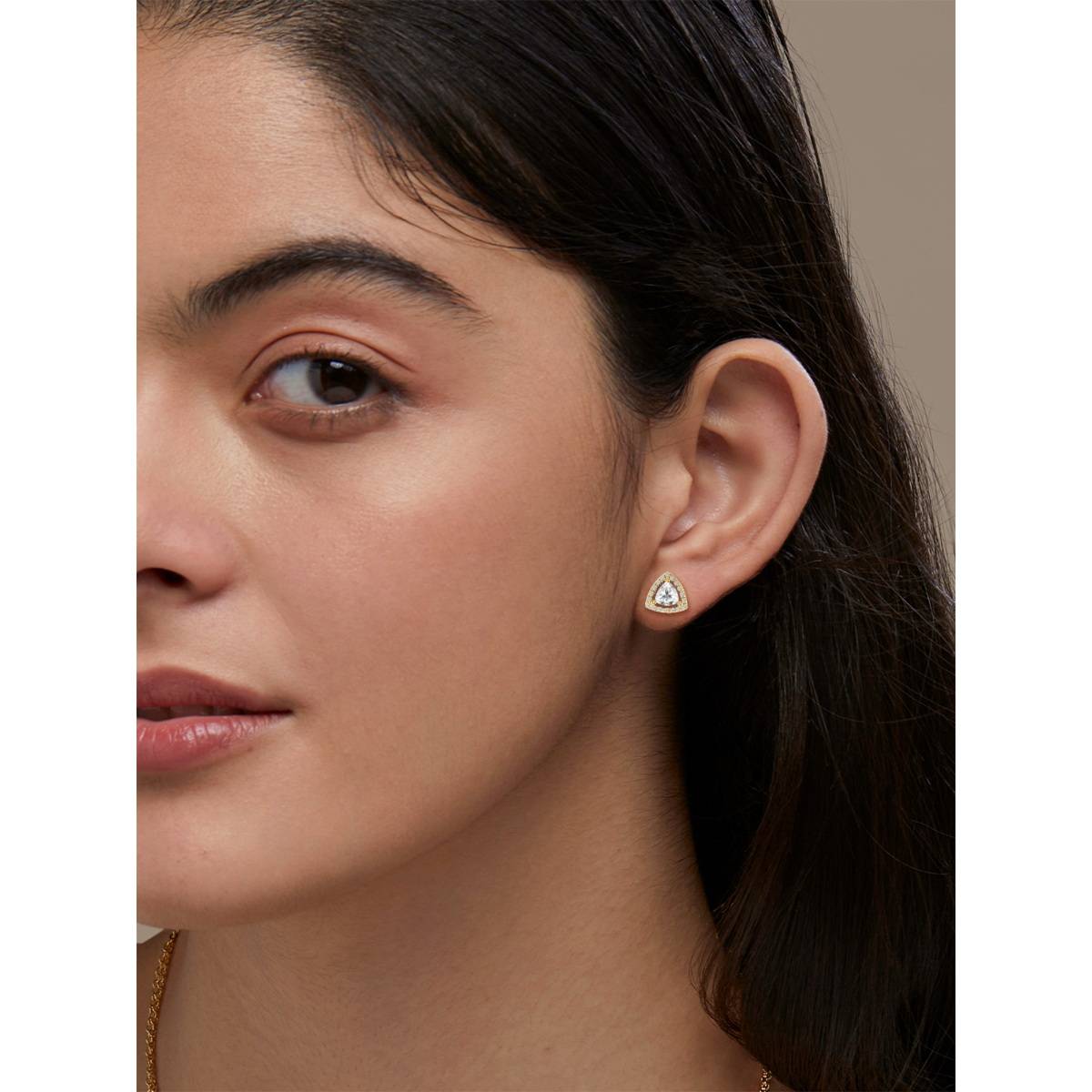 MINUTIAE Gold-Plated Contemporary Stud Earrings