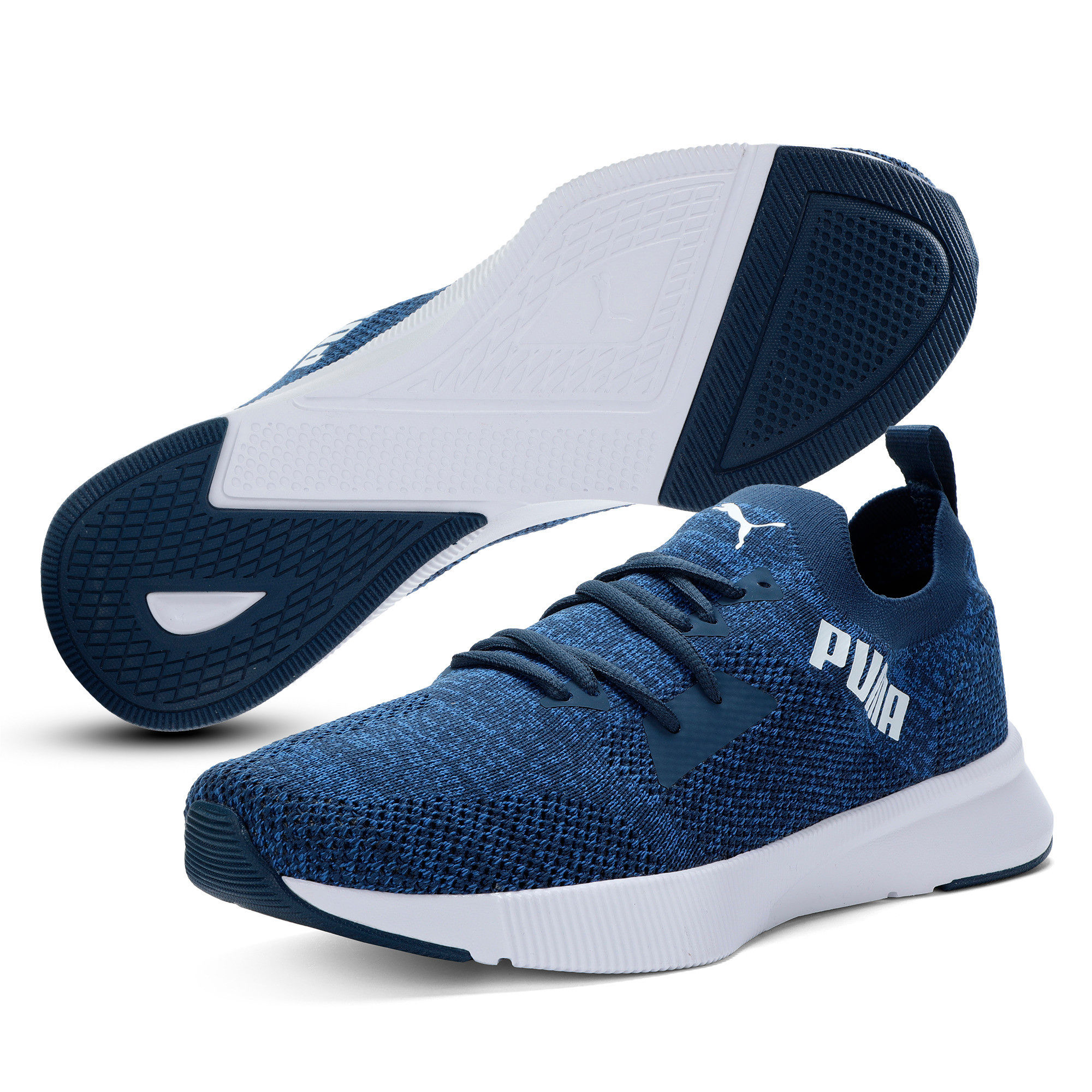 puma men's flyer runner engineer knit running shoes