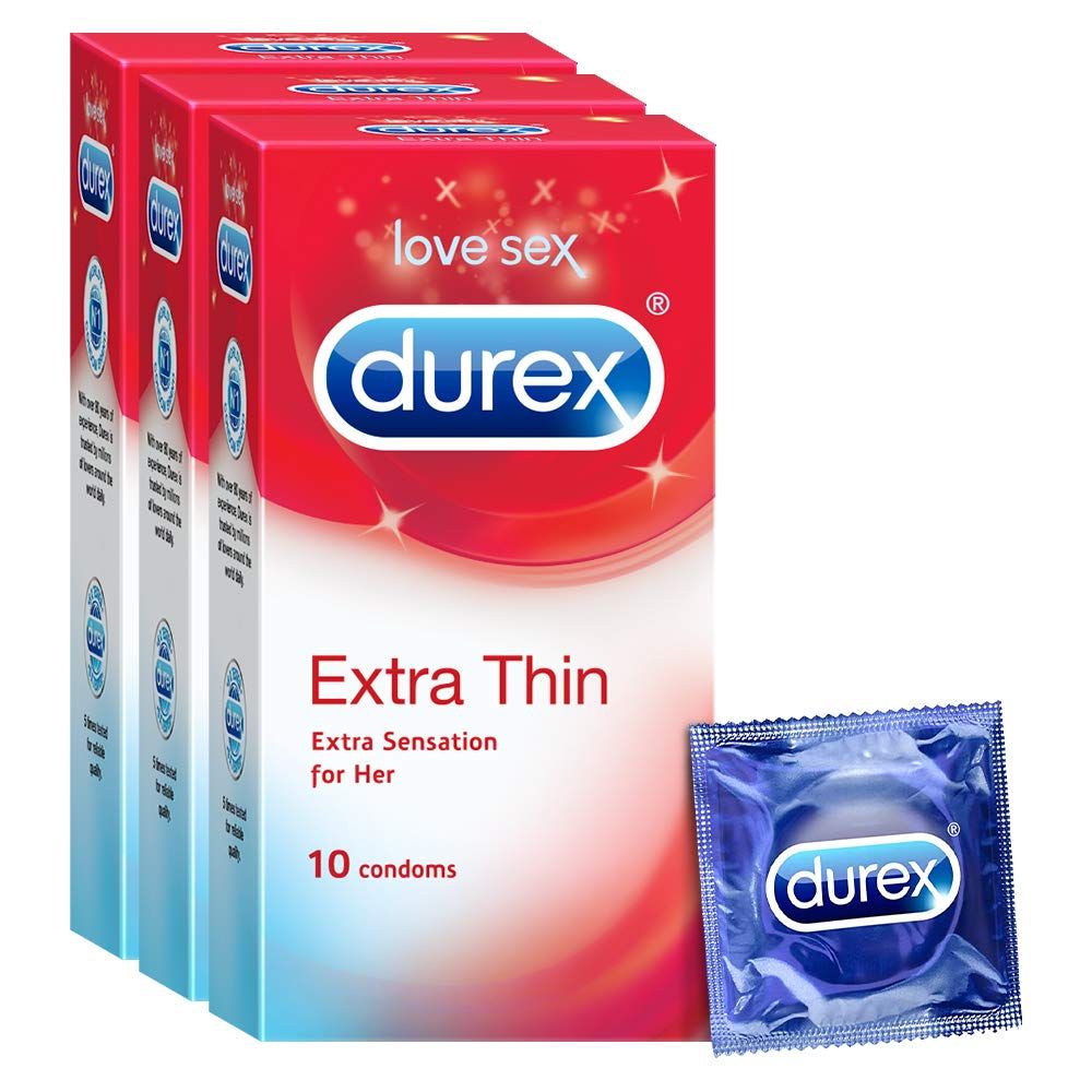 Durex Extra Thin Condoms For Men - 10 Units (Pack Of 3)