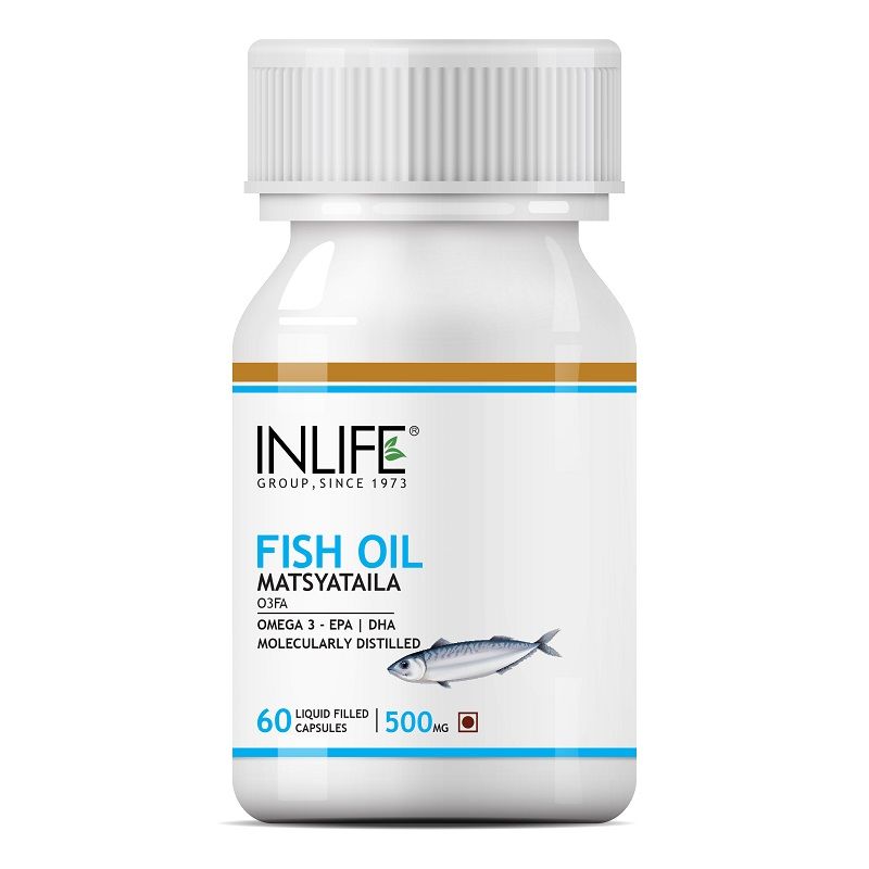 INLIFE Fish Oil, Omega 3, 500mg 60 Capsules 180/120 EPA DHA