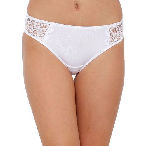 Buy SOIE Women'S Nylon Spandex Hipster Solid Panty - White Online